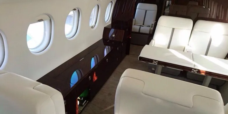 Cabin interior of a 2004 Dassault Falcon 900EX EASy.