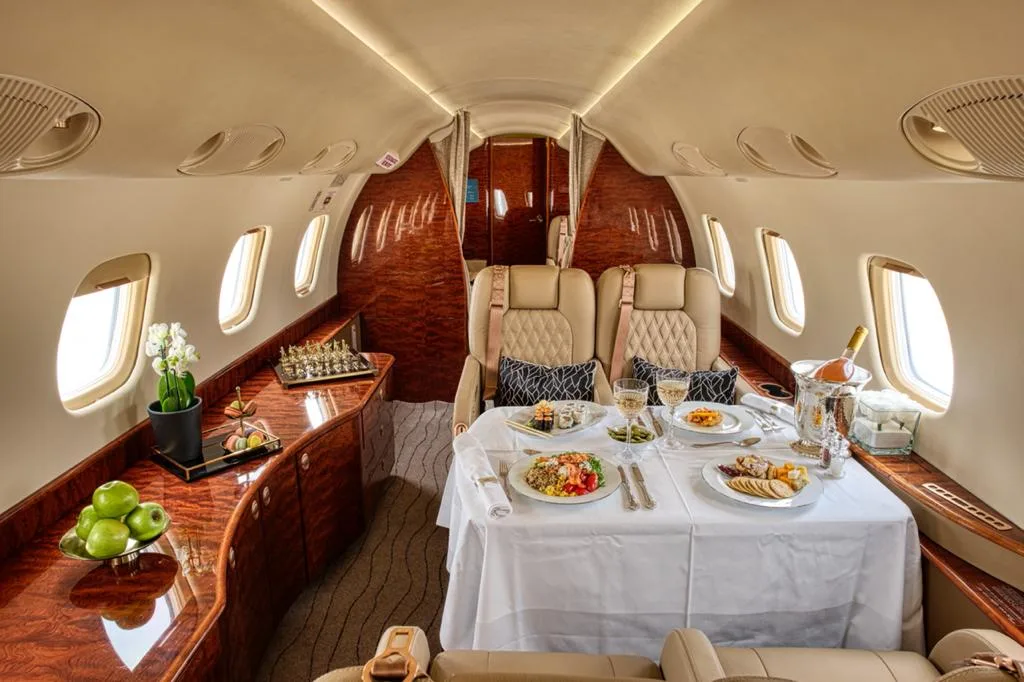 Cabin interior of a 2004 Embraer Legacy 600.