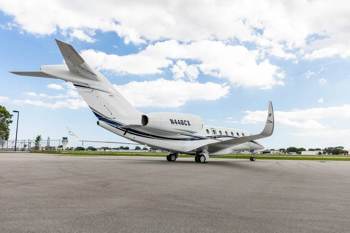 Exterior view of a 2007 Cessna Citation X, N448CX.