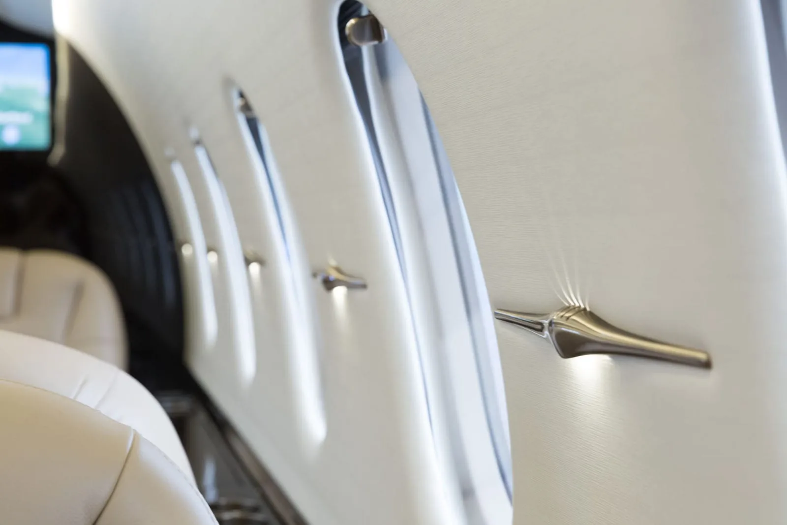 Cabin interior of a 2010 Hawker 4000.