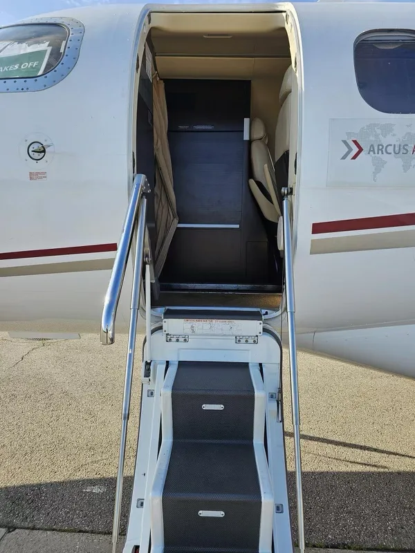 Cabin interior of a 2011 Embraer Phenom 100.