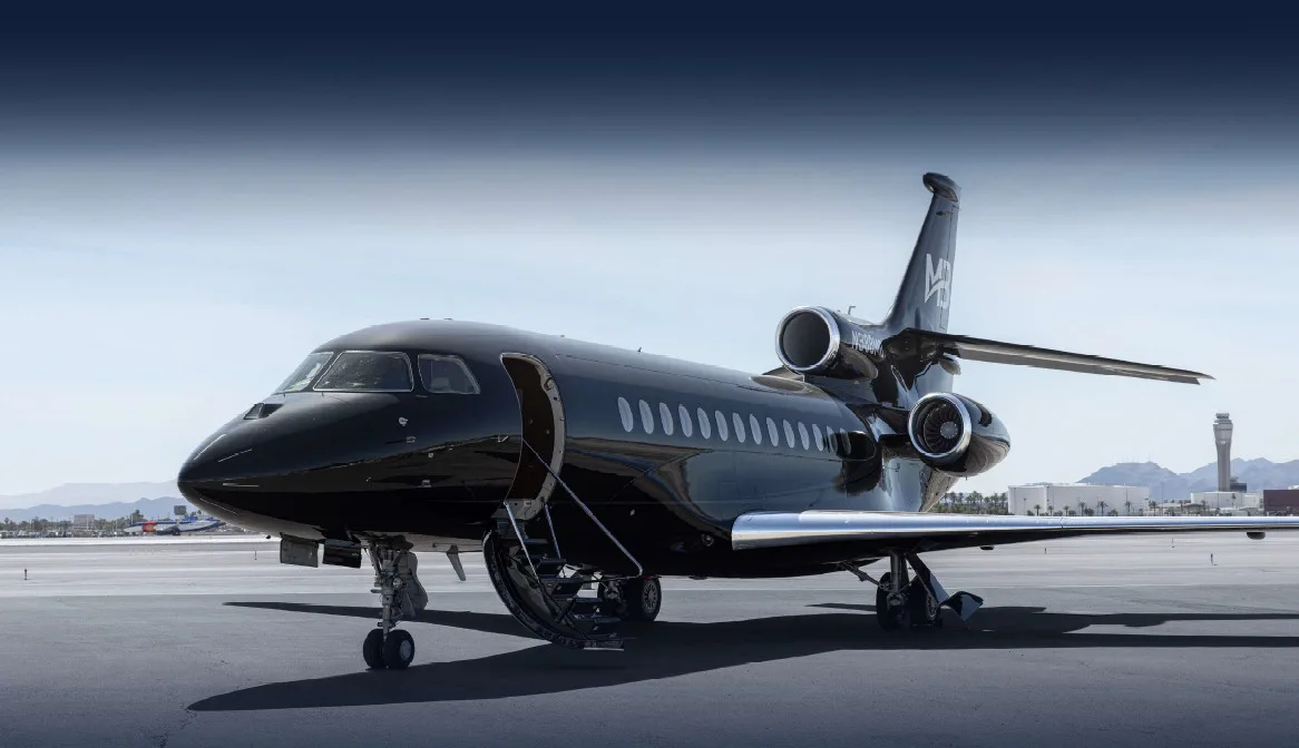 Marketing image of a 2013 Dassault Falcon 7X.