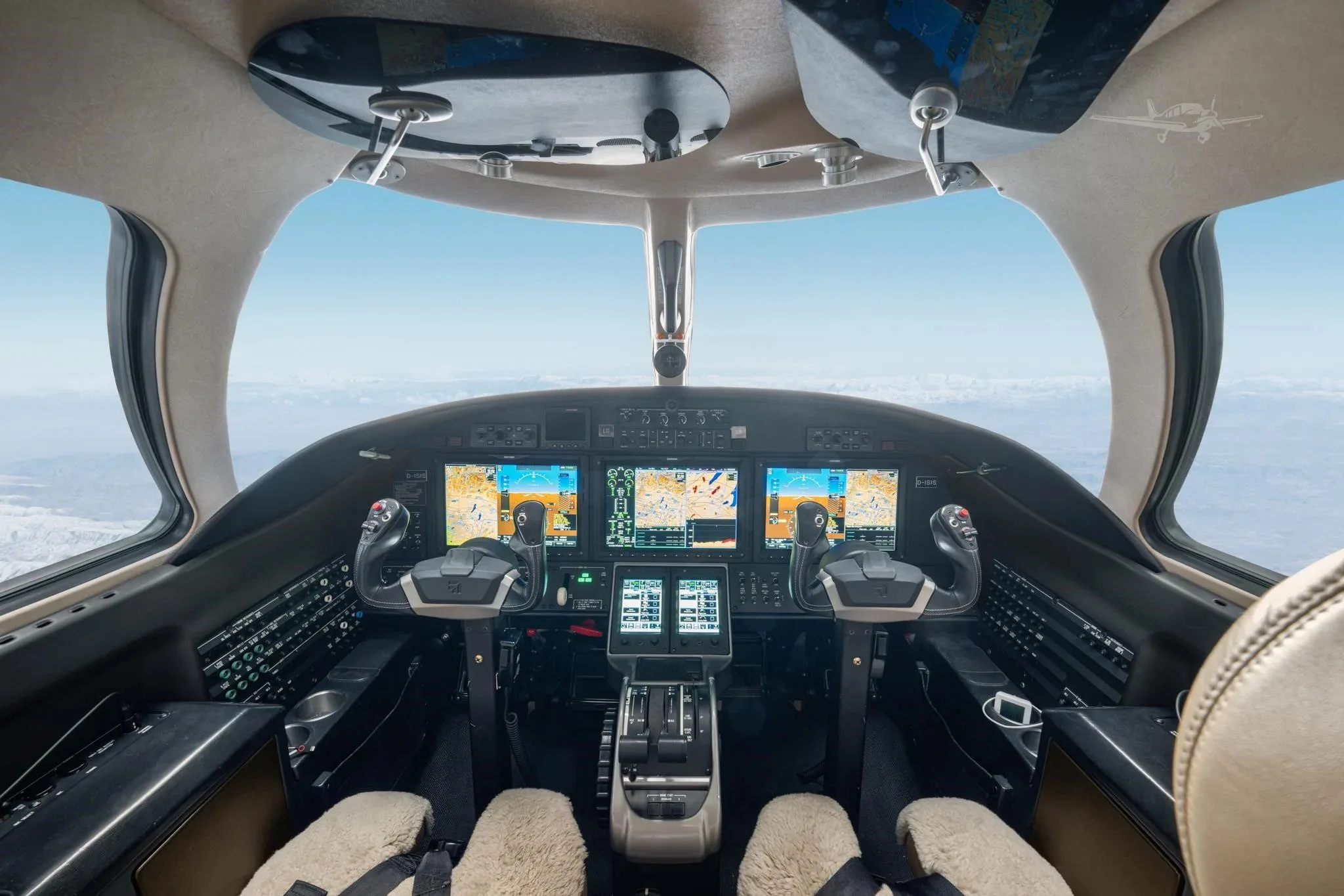 Cockpit and instrument panel of a 2014 Cessna Citation M2.