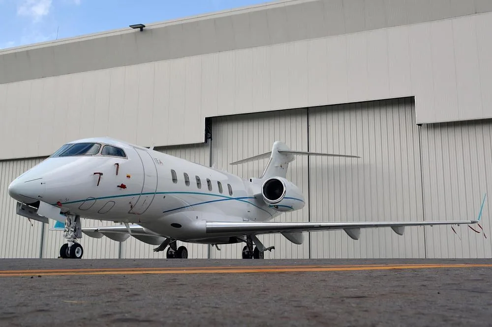 Exterior view of a 2012 Bombardier Challenger 300, HK-5345.