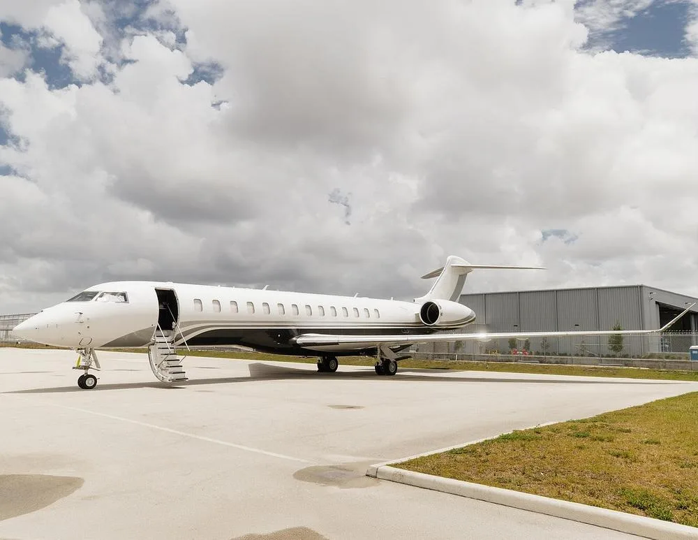 Exterior view of a 2020 Bombardier Global 7500, N7500.