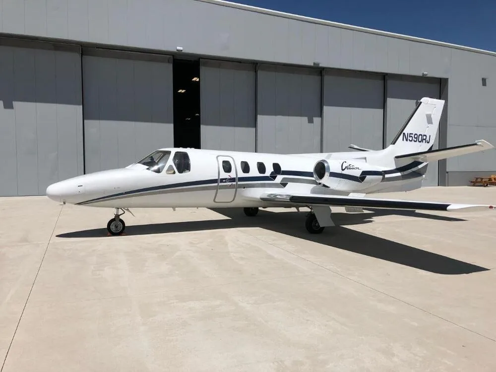 Exterior view of a 1974 Cessna Citation CJ.