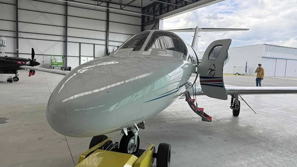 Exterior view of a 1995 Cessna Citation CJ1, N-REG.