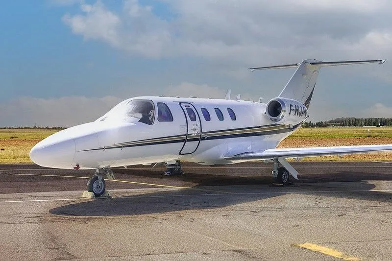 Exterior view of a 2001 Cessna Citation CJ1, F-HJAV.