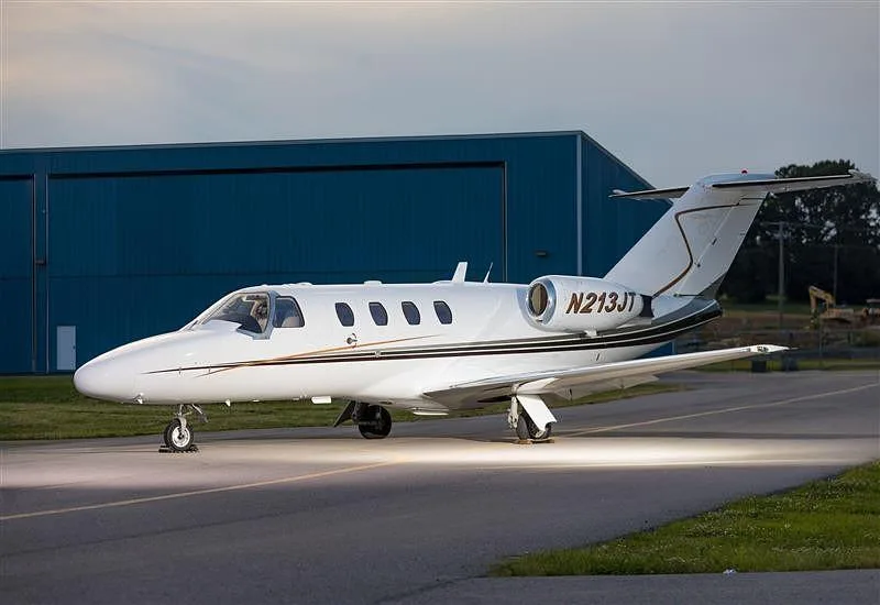 Exterior view of a 2002 Cessna Citation CJ1, N213JT.