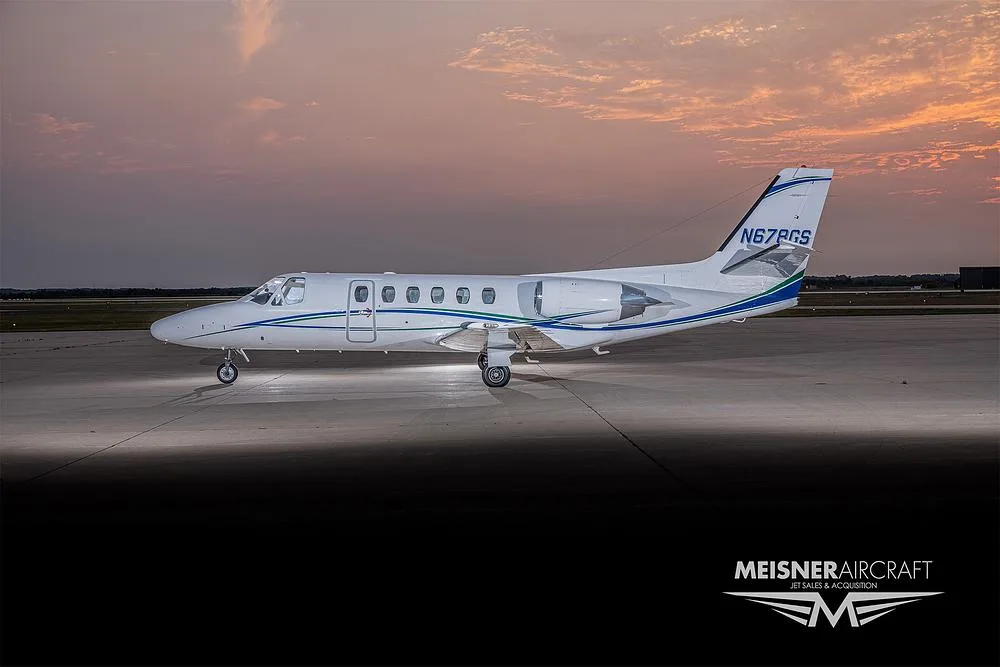 Exterior view of a 1992 Cessna Citation CJ2, N678GS.
