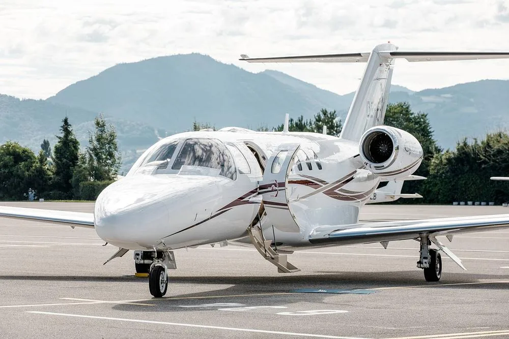 Exterior view of a 2008 Cessna Citation CJ2, OE-FPK.