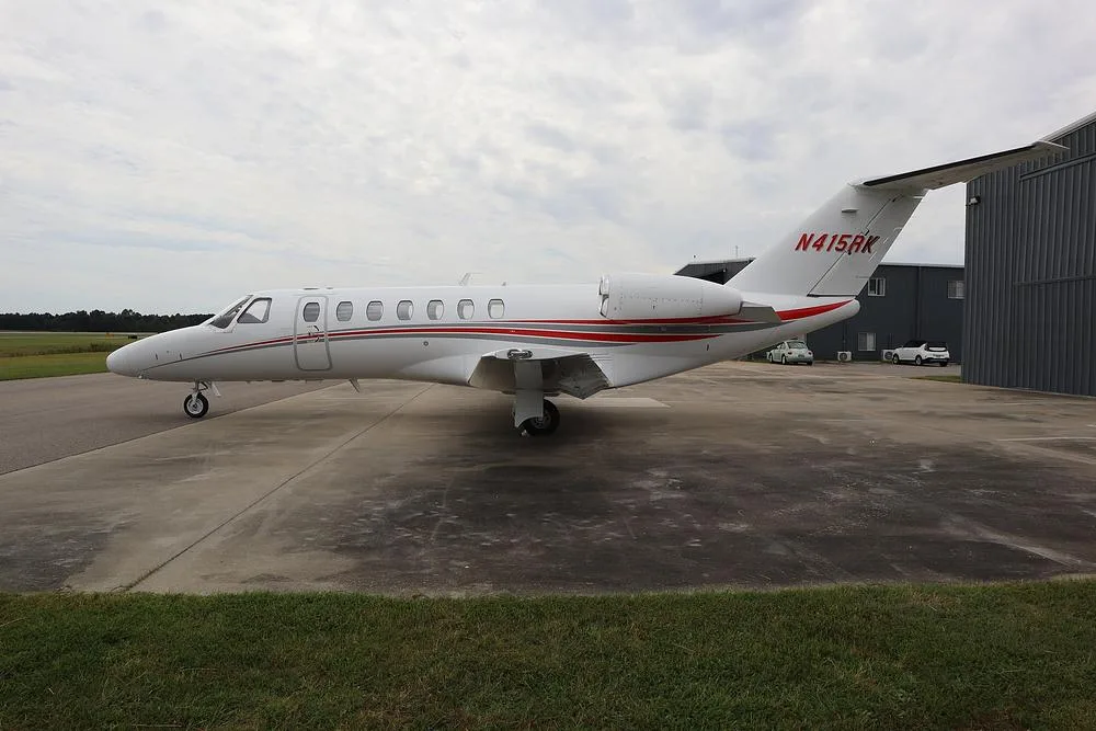 Exterior view of a 2018 Cessna Citation CJ3, N415RK.