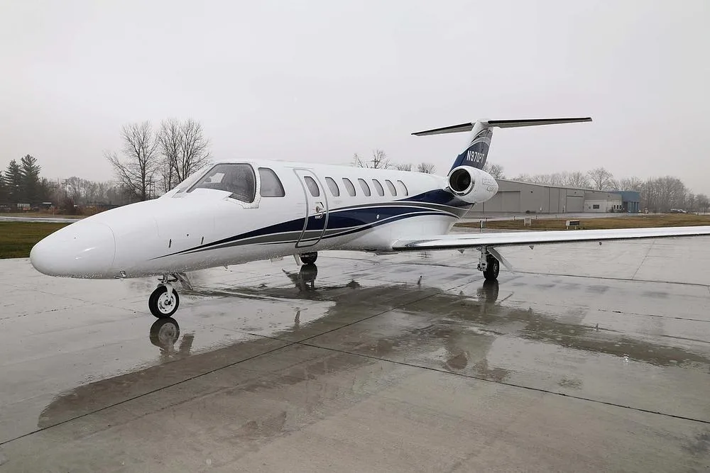 Exterior view of a 2018 Cessna Citation CJ3, N970PT.