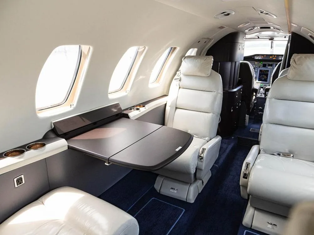 Cabin interior of a 2007 Cessna Citation Encore.