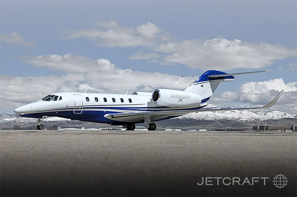 Marketing image of a 1999 Cessna Citation Excel.