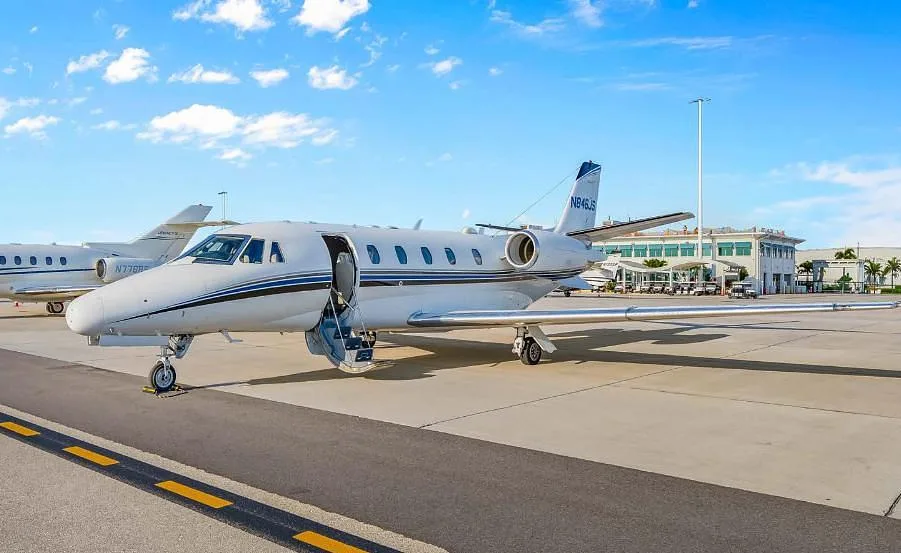 Exterior view of a 2003 Cessna Citation Excel, N846JS.