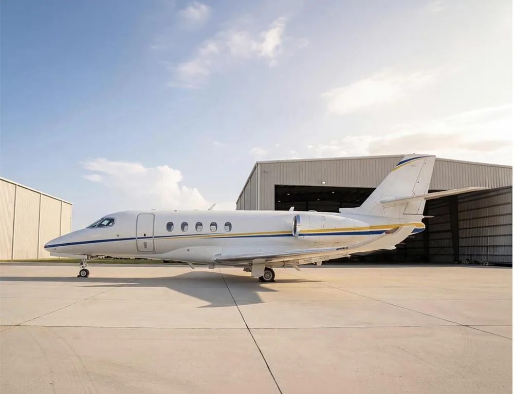 Exterior view of a 2016 Cessna Citation Latitude, N280P.
