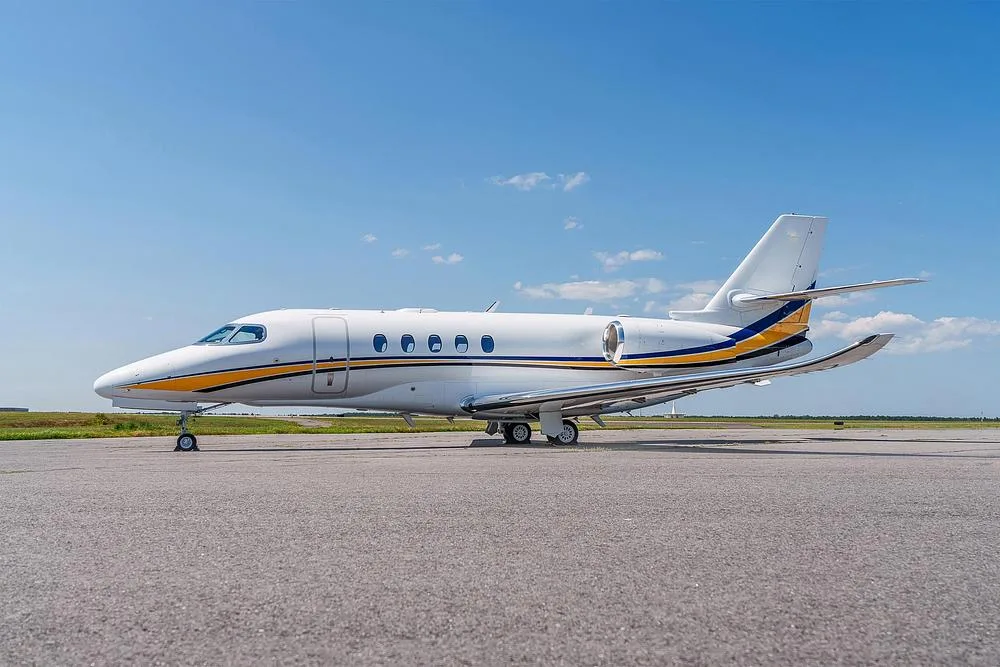 Exterior view of a 2017 Cessna Citation Latitude, N354MG.
