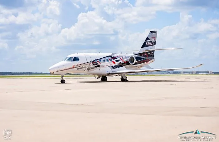 Exterior view of a 2016 Cessna Citation Latitude, N518KB.
