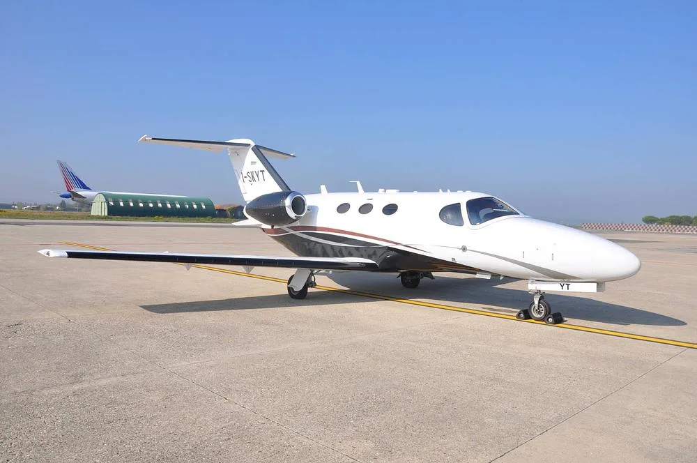 Exterior view of a 2009 Cessna Citation Mustang, I-SKYT.