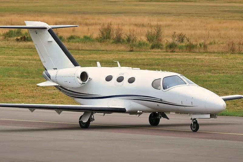 Exterior view of a 2009 Cessna Citation Mustang, OE-FDT.