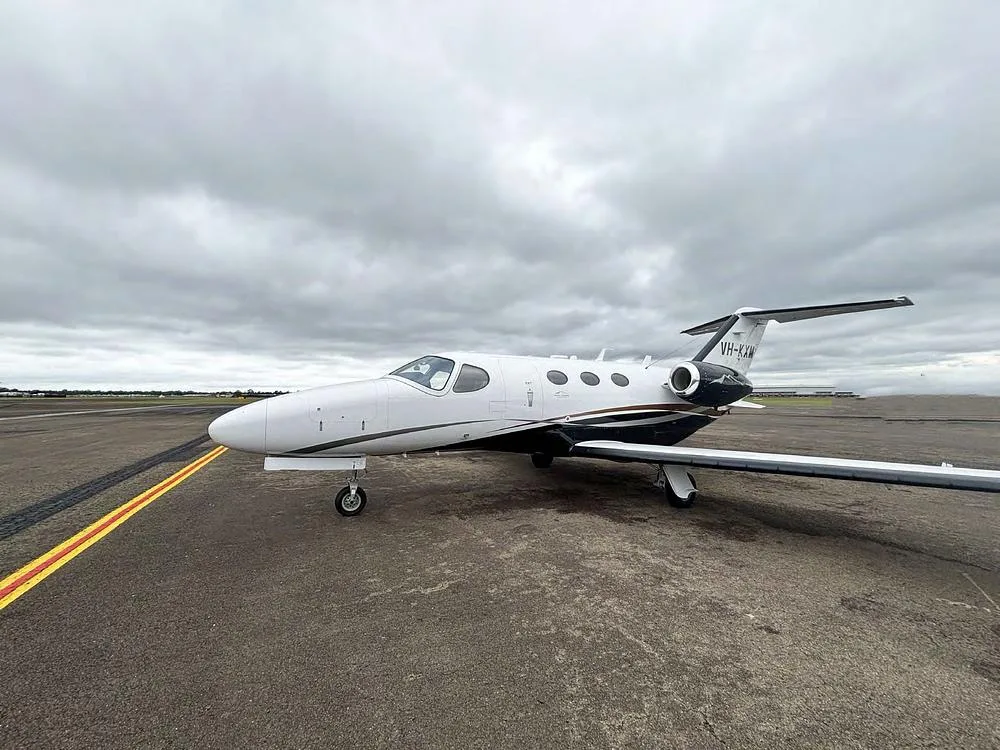 Exterior view of a 2011 Cessna Citation Mustang, VH-KXM.