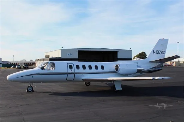Exterior view of a 1988 Cessna Citation S/II, N107RC.