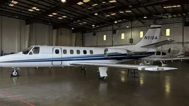 Exterior view of a 1987 Cessna Citation S/II, N51DA.