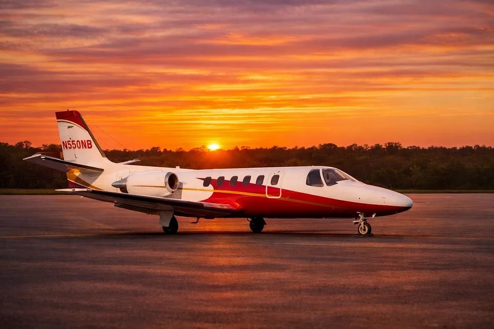 Exterior view of a 1981 Cessna Citation Sierra Eagle II SP, N550NB.