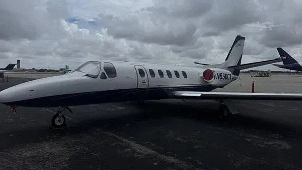 Exterior view of a 1978 Cessna Citation Sierra Eagle II SP, N550CT.