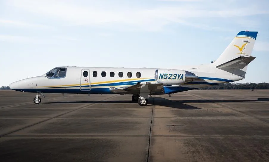 Exterior view of a 1995 Cessna Citation V Ultra, N523YA.
