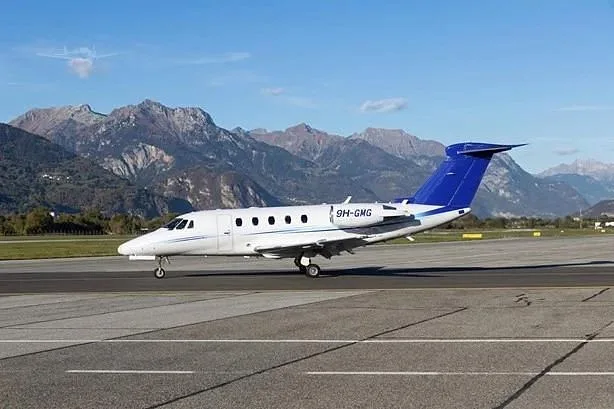 Exterior view of a 1999 Cessna Citation VII, 9H-GMG.