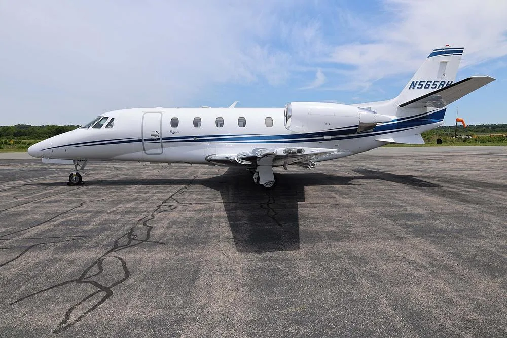 Exterior view of a 2018 Cessna Citation XLS, N595RH.