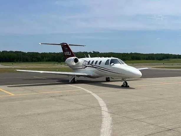 Exterior view of a 1993 Cessna CitationJet, N793CJ.