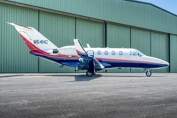 Exterior view of a 1996 Cessna CitationJet, N54HC.