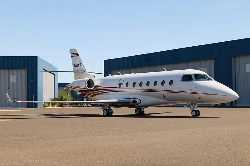 Exterior view of a 2007 Gulfstream, G-200.
