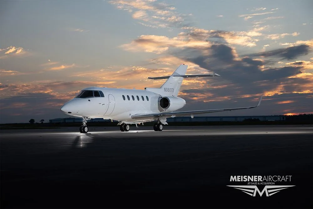 Exterior view of a 2008 Hawker 900XP, N980TX.