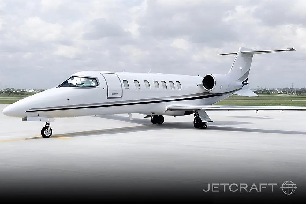 Exterior view of a 2008 Learjet 40XR.