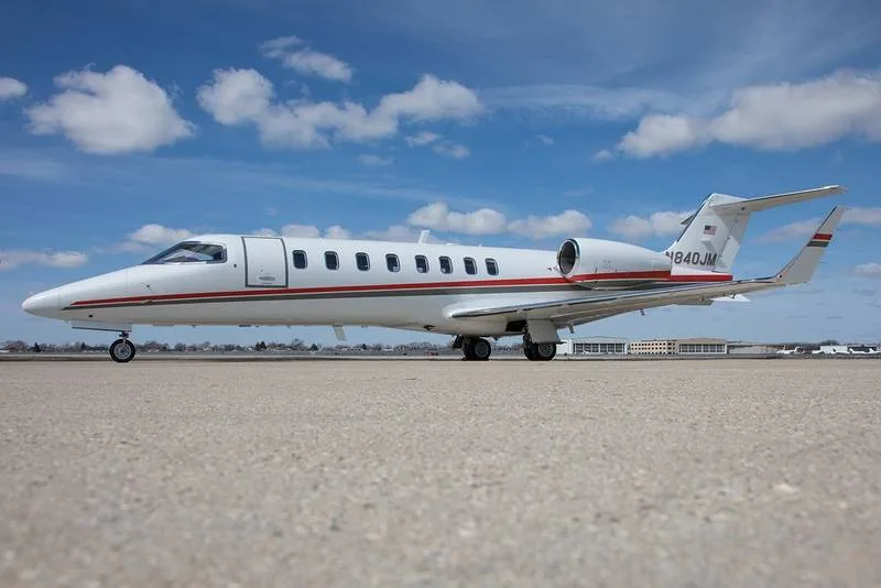 Exterior view of a 2006 Learjet 45XR, N840JM.