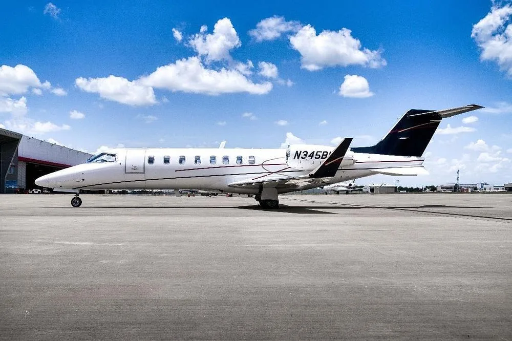 Exterior view of a 2001 Learjet 45XR, N345BH.