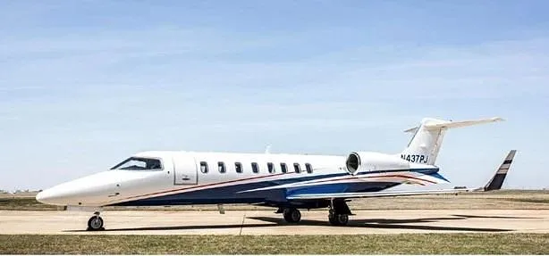 Exterior view of a 2006 Learjet 45XR, N215PR.