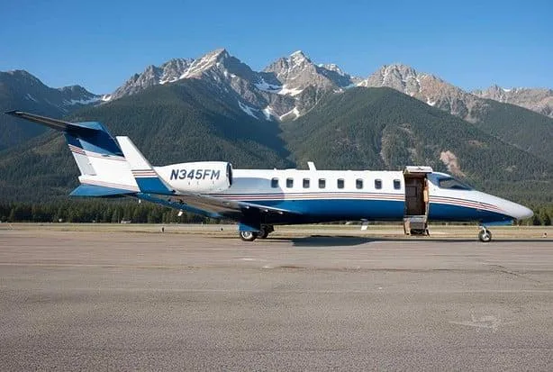 Exterior view of a 2001 Learjet 45XR, N345FM.