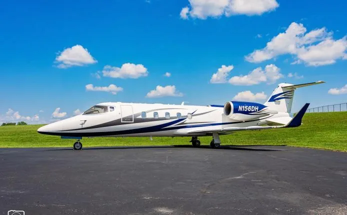 Exterior view of a 1996 Learjet 60, N156DH.