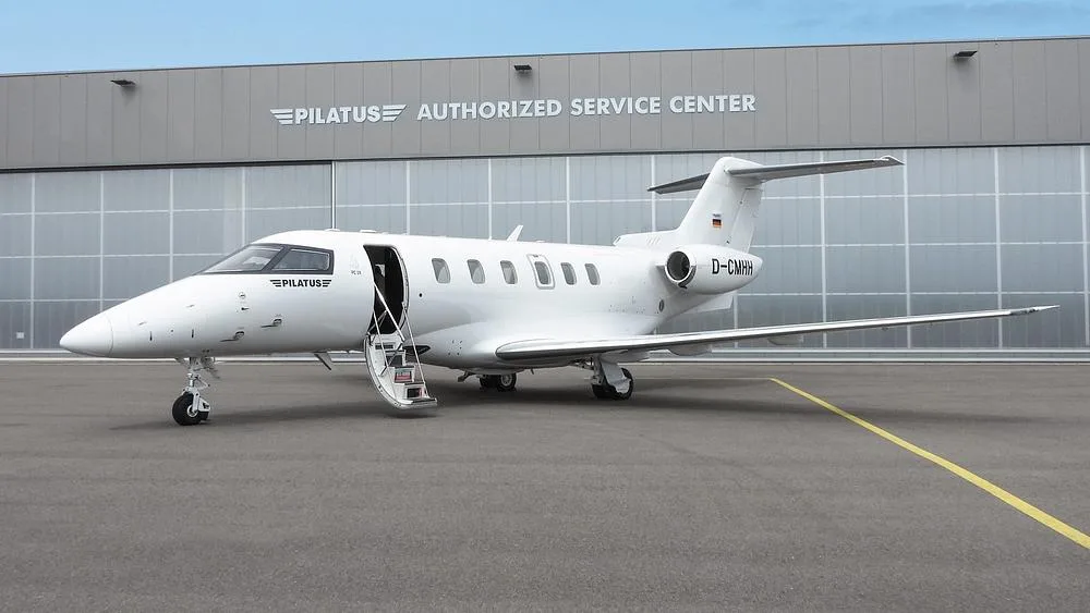 Exterior view of a 2021 Pilatus PC24, D-CMHH.