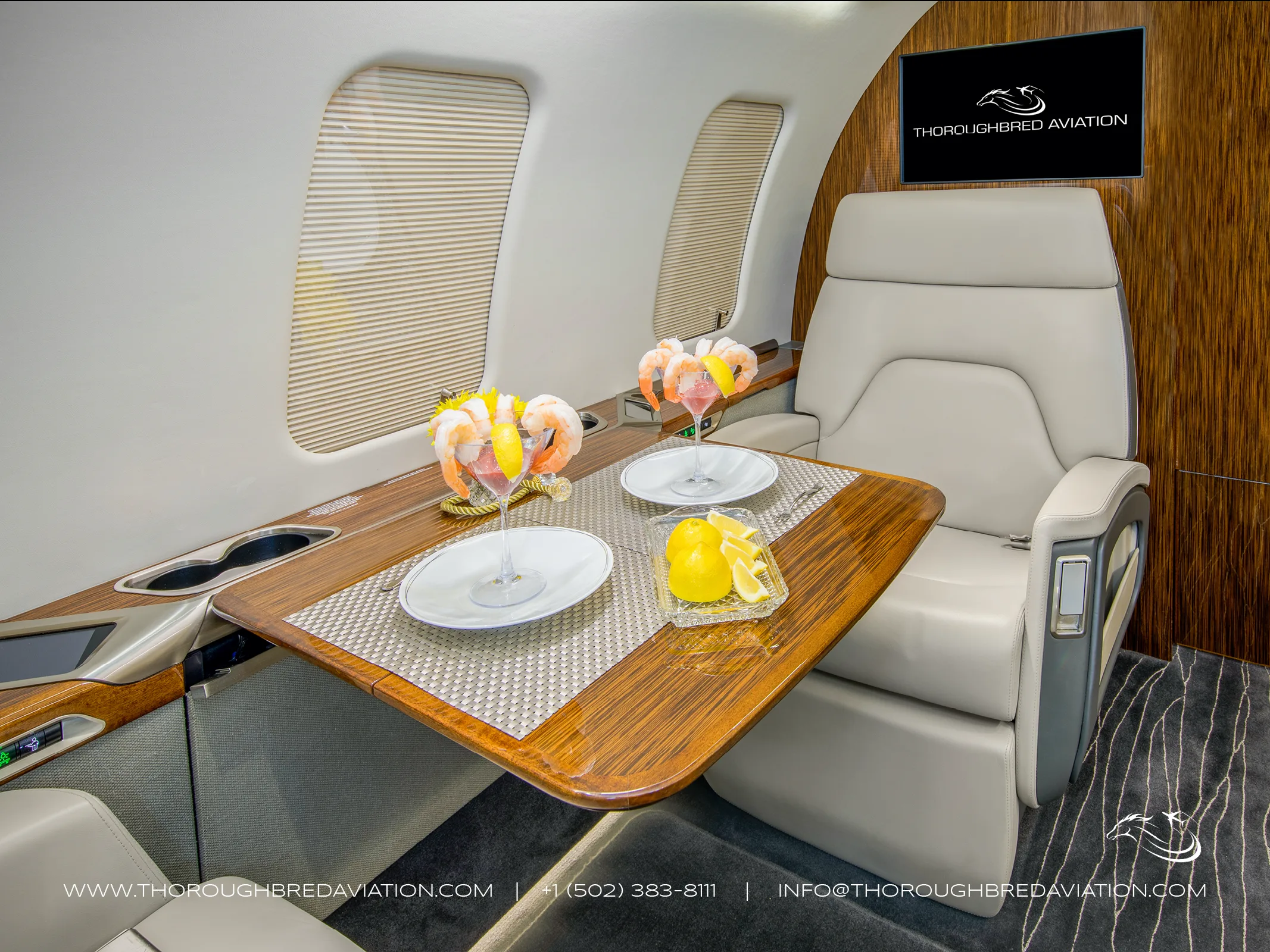 Marketing image of a 2018 Bombardier Challenger 650 — Thoroughbred Aviation.