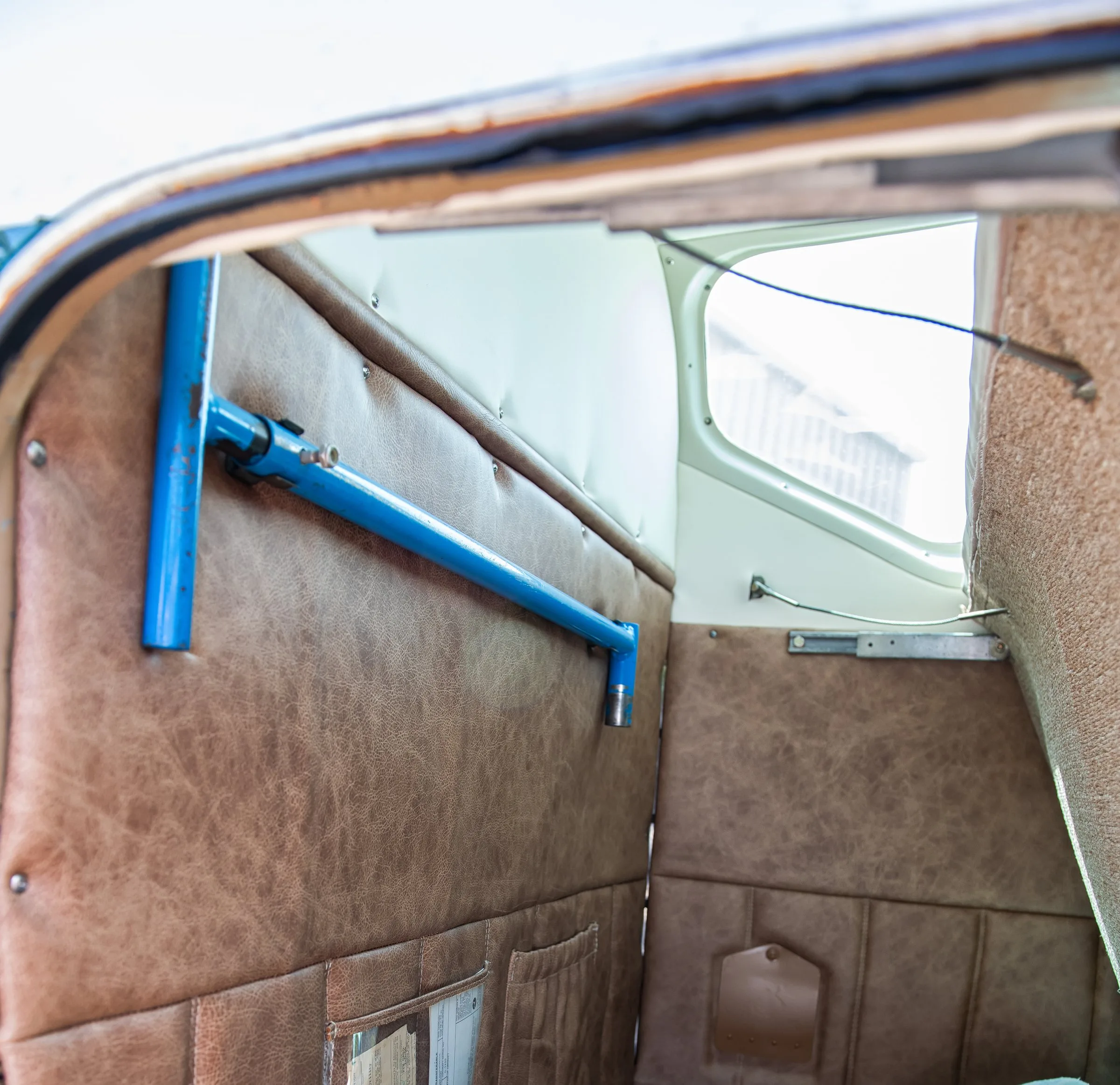 Cabin interior of a 1957 Beechcraft H35 Bonanza.
