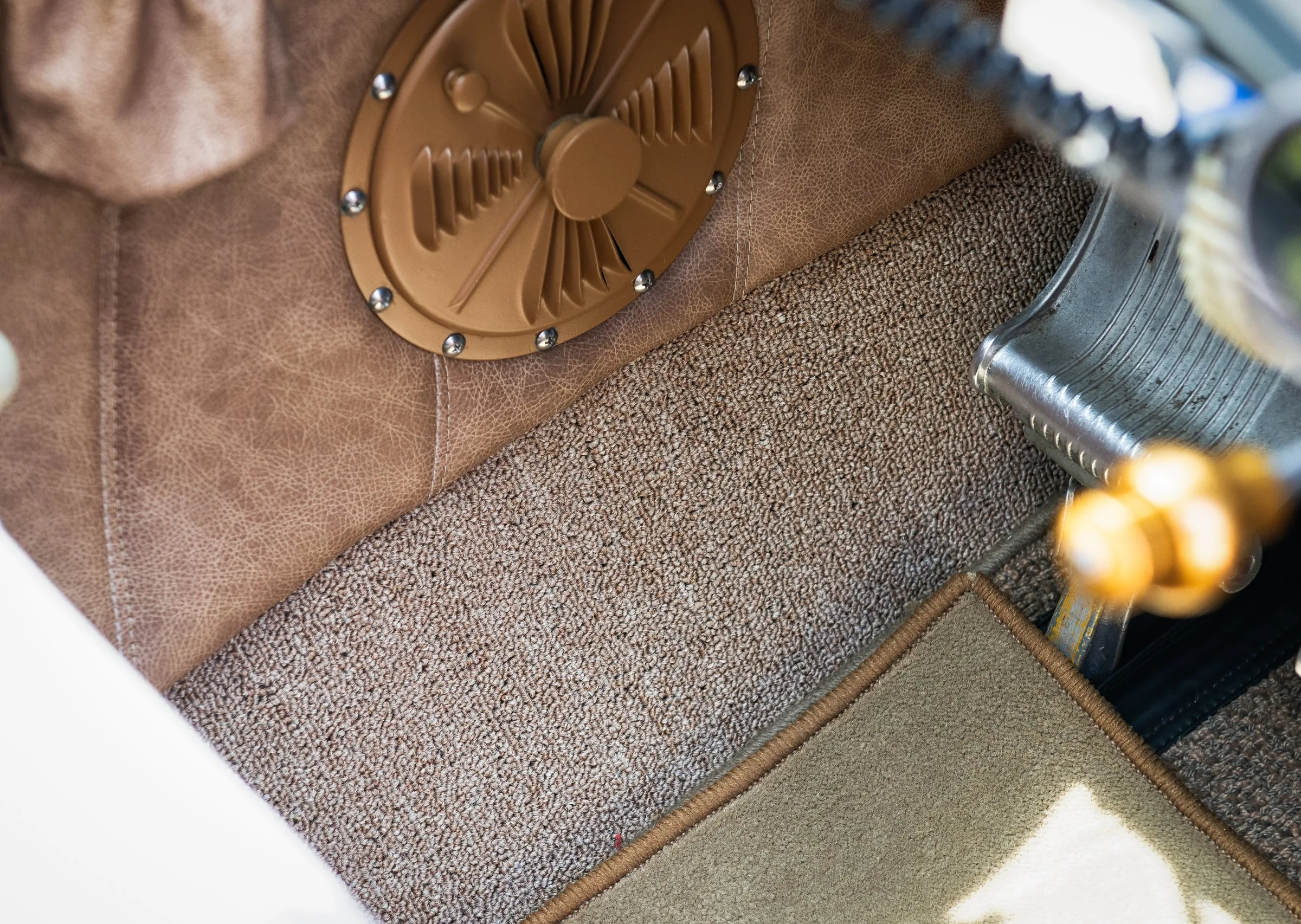 Cabin interior of a 1957 Beechcraft H35 Bonanza.