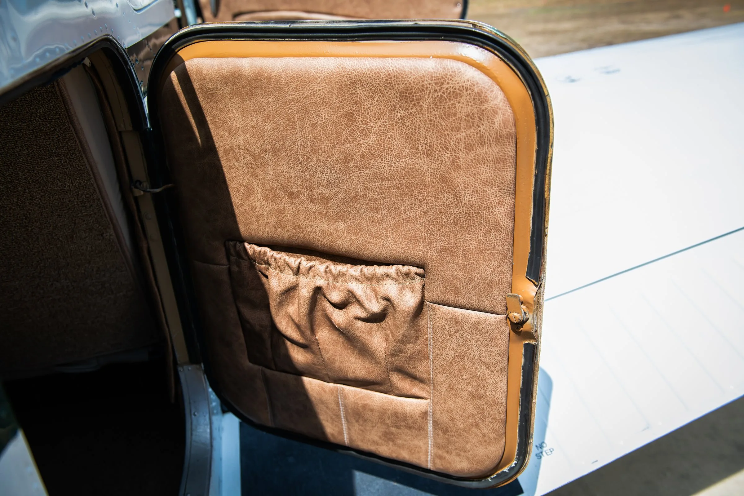 Cabin interior of a 1957 Beechcraft H35 Bonanza.