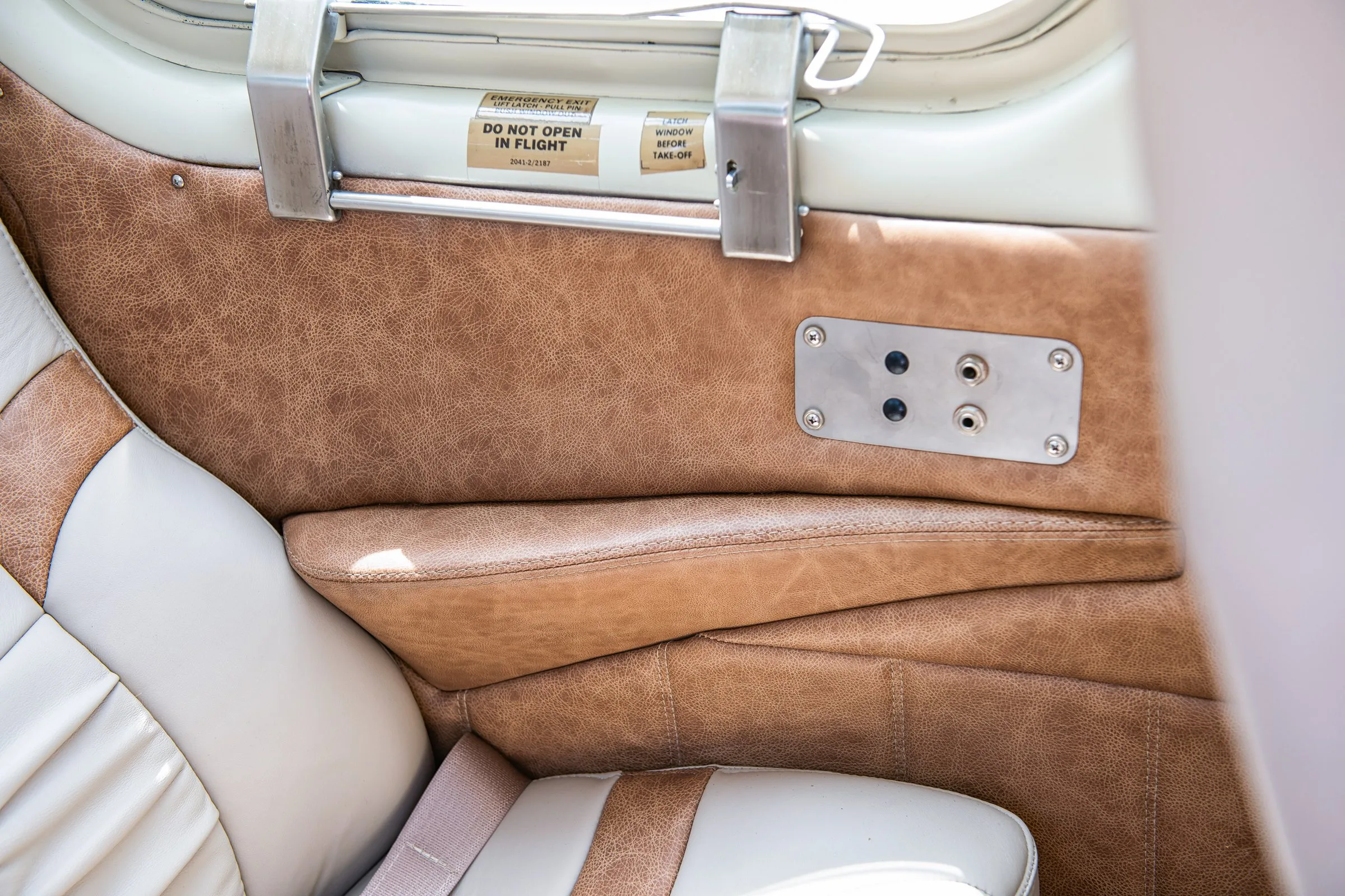 Cabin interior of a 1957 Beechcraft H35 Bonanza.