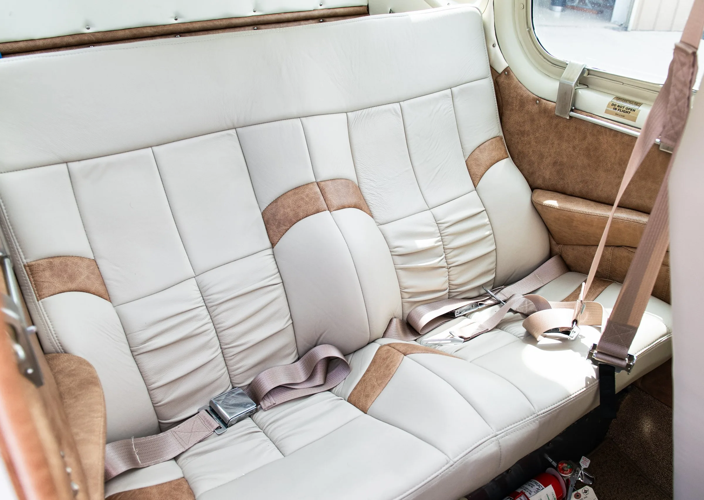 Cabin interior of a 1957 Beechcraft H35 Bonanza.